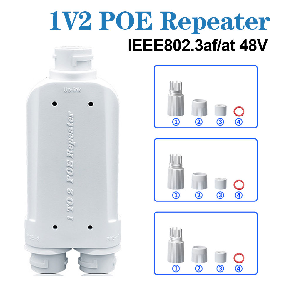Power Over Ethernet - Waterproof POE 2 port Repeater IP66