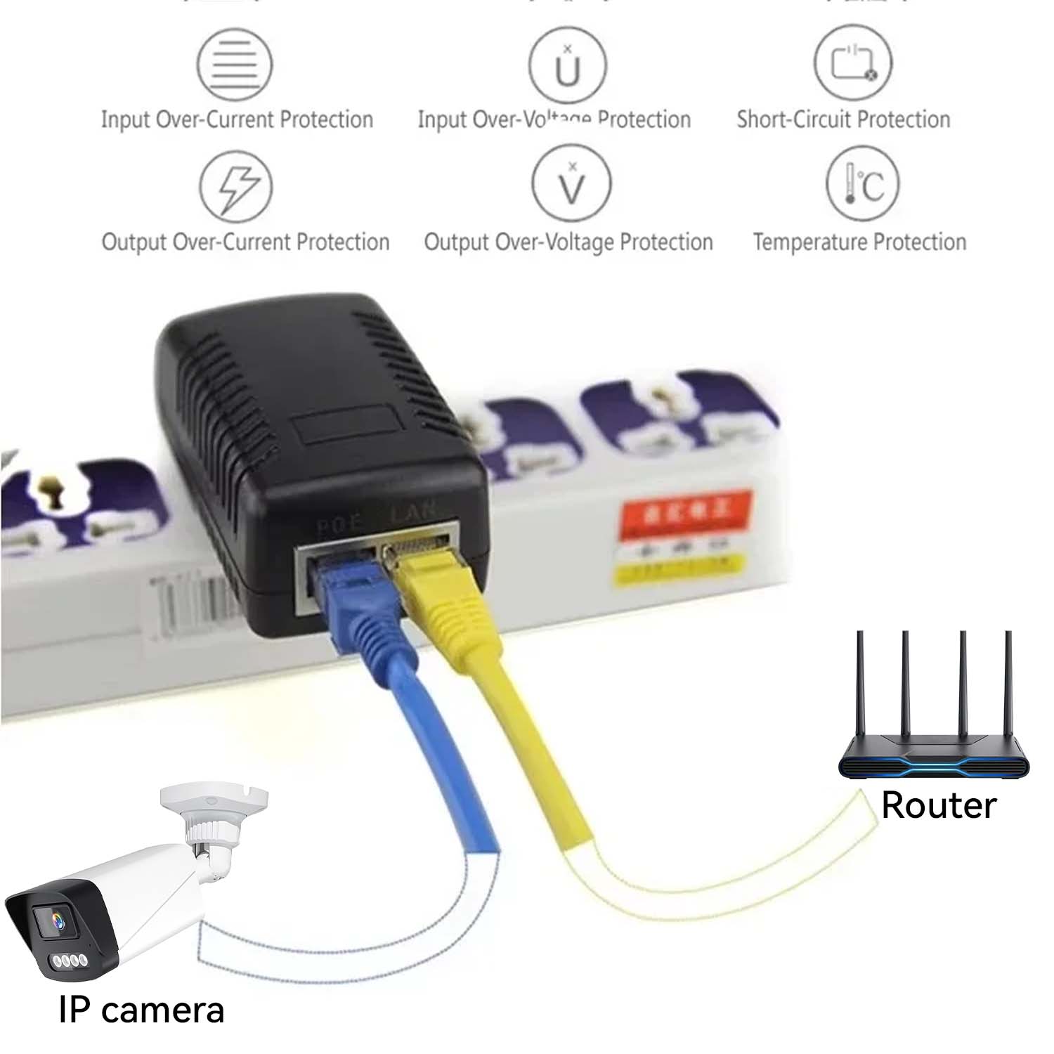 48V/12V POE Injector Ethernet  - огляд і ціна Power Over Ethernet