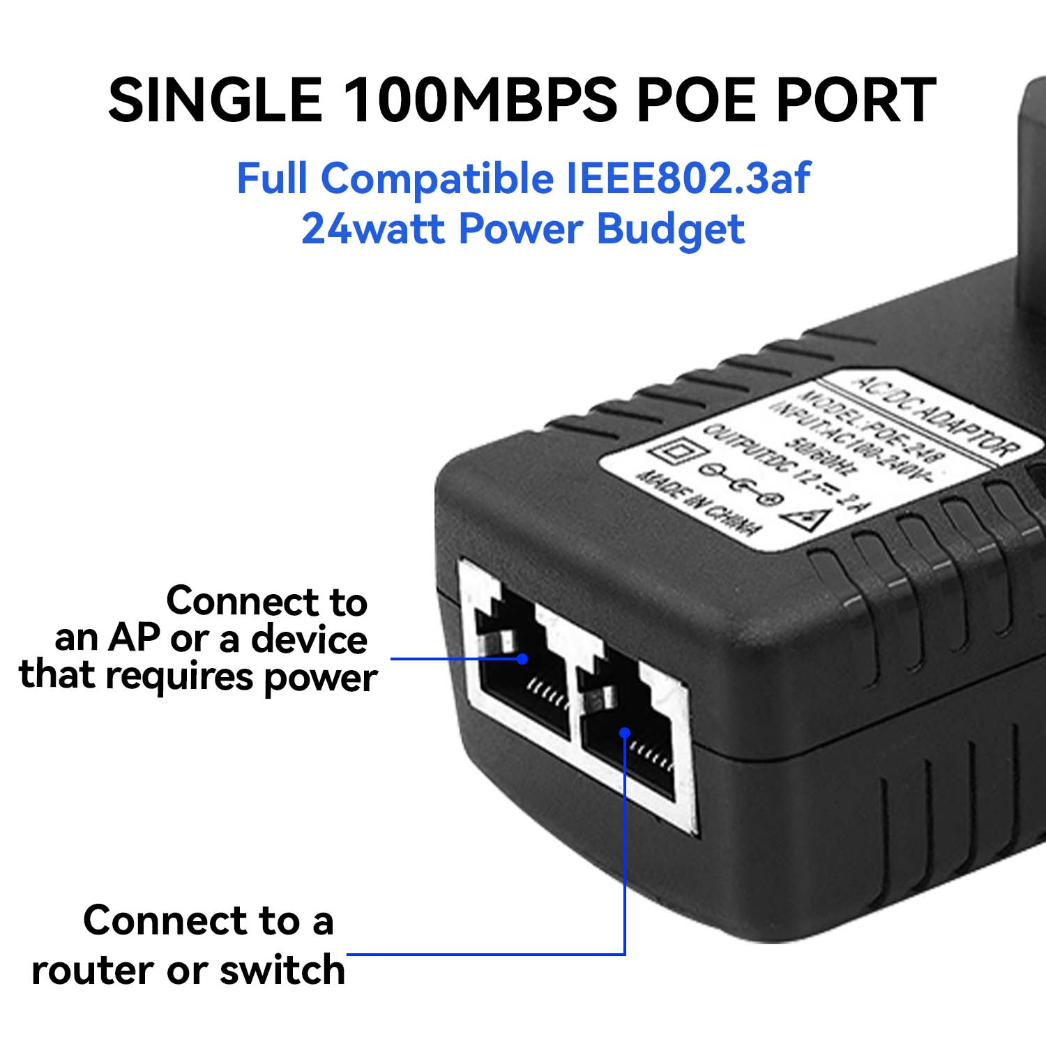 48V/12V POE Injector Ethernet  - огляд і ціна Power Over Ethernet