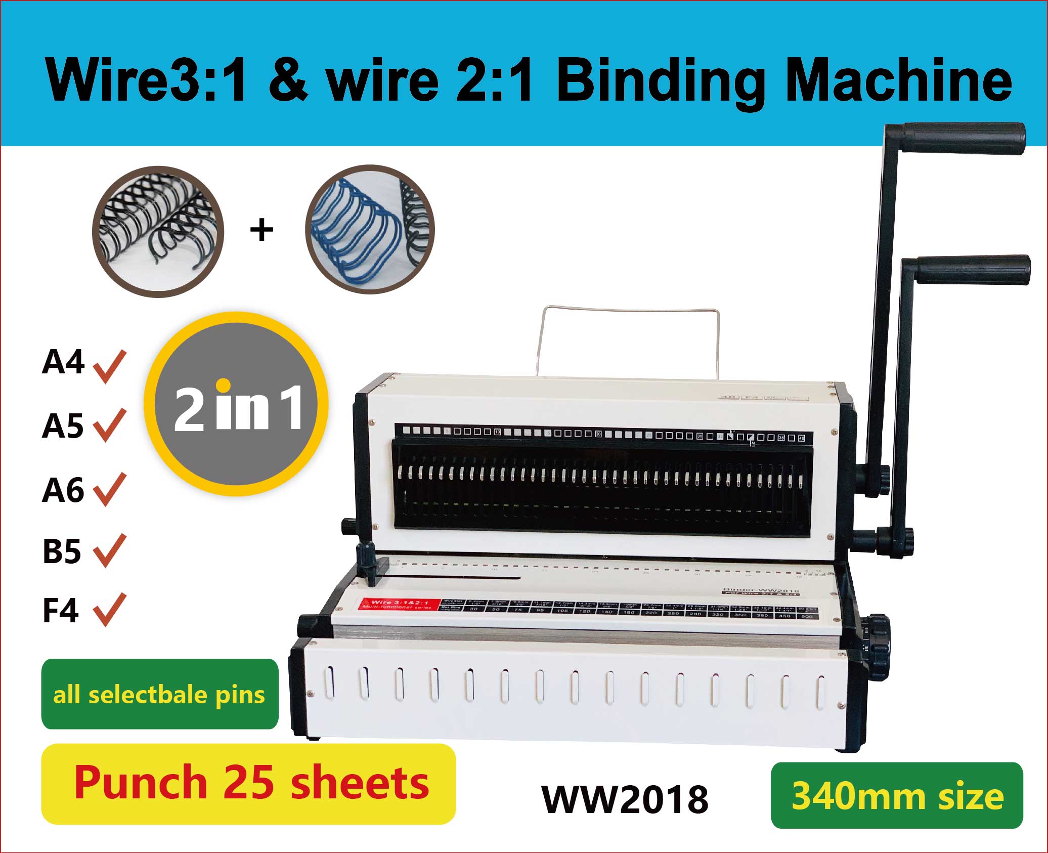WW2018 Desktop Multifunctional - огляд і ціна Binding Machine Comb
